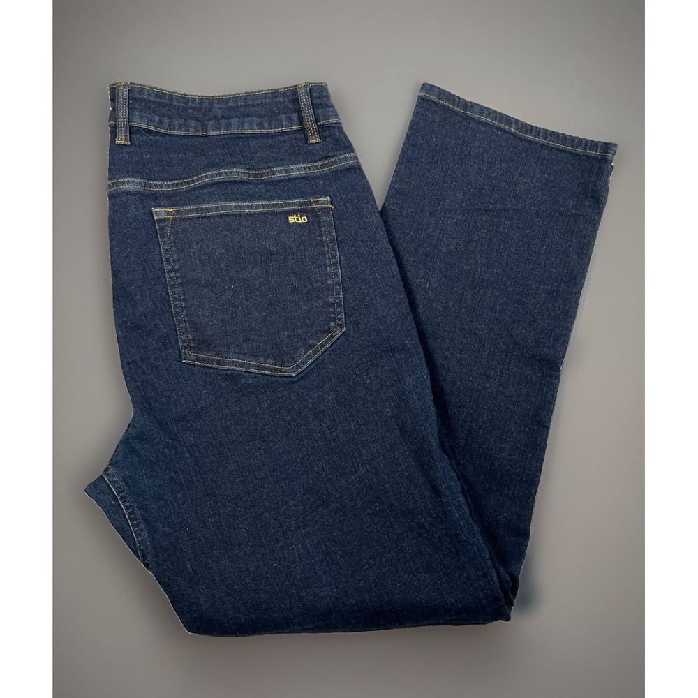 Stio Rivet Jeans Mens 38x30 Stretch Cotton Denim Dark Wash Straight Leg *EUC